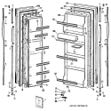 Section Diagram and Parts List for MSE20GRAWH  General Electric Refrigerator
