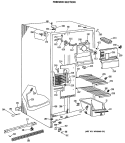 FREEZER SECTION Diagram and Parts List for MSX20EASAAD  General Electric Refrigerator