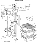 FRESH FOOD SECTION Diagram and Parts List for MSX20EASAAD  General Electric Refrigerator