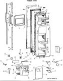 FREEZER DOOR Diagram and Parts List for MSX27DRSAWH  General Electric Refrigerator