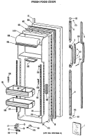 FRESH FOOD DOOR Diagram and Parts List for MSX27DRSAWH  General Electric Refrigerator