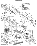 FREEZER SECTION Diagram and Parts List for MSX27DRSAWH  General Electric Refrigerator