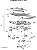 COMPARTMENT SEPARATOR PARTS Diagram and Parts List for MTX21EASNRAD  General Electric Refrigerator