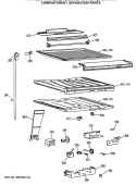 COMPARTMENT SEPARATOR PARTS Diagram and Parts List for MTX24GASJRWH  General Electric Refrigerator