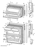 Section Diagram and Parts List for MTE14EASFRWH  General Electric Refrigerator