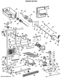 FREEZER SECTION Diagram and Parts List for MSG22GRSBWH  General Electric Refrigerator