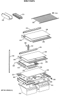 SHELF PARTS Diagram and Parts List for MTX24GASKRWH  General Electric Refrigerator