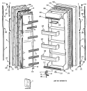 Section Diagram and Parts List for MSG22GASCAD  General Electric Refrigerator