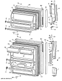 Section Diagram and Parts List for MTE14EASJRWH  General Electric Refrigerator