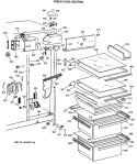 FRESH FOOD SECTION Diagram and Parts List for MSX27DRSMWH  General Electric Refrigerator