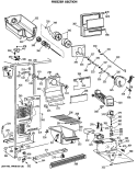 FREEZER SECTION Diagram and Parts List for MSH24GRTAWW  General Electric Refrigerator