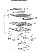 COMPARTMENT SEPARATOR PARTS Diagram and Parts List for MTH18EASMRAD  General Electric Refrigerator
