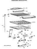 COMPARTMENT SEPARATOR PARTS Diagram and Parts List for MTH21GASRRWH  General Electric Refrigerator