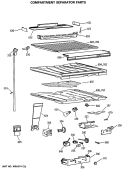 COMPARTMENT SEPARATOR PARTS Diagram and Parts List for MTE18EATMRWH  General Electric Refrigerator