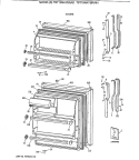 DOORS Diagram and Parts List for TBT18NAYBRWH  General Electric Refrigerator