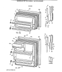 DOORS Diagram and Parts List for TBT18TAYBRAD  General Electric Refrigerator