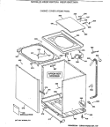CABINET, COVER & FRONT PANEL Diagram and Parts List for WBSR1060T2WW  General Electric Washer