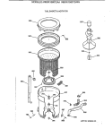 TUB, BASKET & AGITATOR Diagram and Parts List for WBSR1060T2WW  General Electric Washer