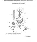 SUSPENSION, PUMP & DRIVE COMPONETS Diagram and Parts List for WKSR2100T2WW  General Electric Washer
