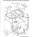 CABINET, COVER & FRONT PANEL Diagram and Parts List for WMSR2090T2AA  General Electric Washer