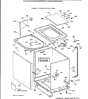 CABINET, COVER & FRONT PANEL Diagram and Parts List for WWSQ3090T2WW  General Electric Washer