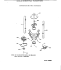 SUSPENSION, PUMP & DRIVE COMPONENTS Diagram and Parts List for WCSR2070T3WW  General Electric Washer