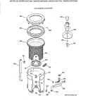 TUB, BASKET & AGITATOR Diagram and Parts List for WKSR2100T3AA  General Electric Washer