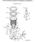 TUB, BASKET & AGITATOR Diagram and Parts List for WMSR2090T3AA  General Electric Washer