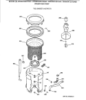 TUB, BASKET & AGITATOR Diagram and Parts List for WWSR3090T3AA  General Electric Washer