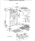 CABINET Diagram and Parts List for TBH14DAXLRWH  General Electric Refrigerator