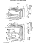 DOORS Diagram and Parts List for TBH16JAXLRAD  General Electric Refrigerator