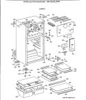 CABINET Diagram and Parts List for TBH16JAXLRAD  General Electric Refrigerator
