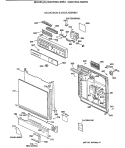 ESCUTCHEON & DOOR ASSEMBLY Diagram and Parts List for GSD720X-68WB  General Electric Dishwasher