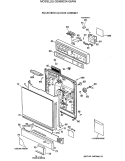 ESCUTCHEON & DOOR ASSEMBLY Diagram and Parts List for GSM603X-68AW  General Electric Dishwasher