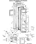 FREEZER DOOR Diagram and Parts List for TPH21PBSABB  General Electric Refrigerator