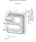 FRESH FOOD DOOR Diagram and Parts List for TBT18SAXFRWW  General Electric Refrigerator