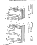 DOORS Diagram and Parts List for TBE18NAYCRWH  General Electric Refrigerator