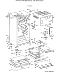 CABINET Diagram and Parts List for TBE18NAYCRWH  General Electric Refrigerator