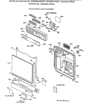 ESCUTCHEON & DOOR ASSEMBLY Diagram and Parts List for GSD830X-68WW  General Electric Dishwasher