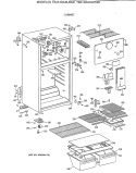 CABINET Diagram and Parts List for TBJ14DAXLRAD  General Electric Refrigerator