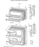 DOORS Diagram and Parts List for TBJ16JAXLRAD  General Electric Refrigerator