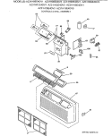 CONTROLS & GRILL ASSEMBLY Diagram and Parts List for AZ31H06E4DV1  General Electric Air Conditioner