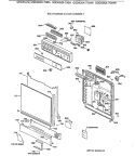 ESCUTCHEON & DOOR ASSEMBLY Diagram and Parts List for GSD900X-70BA  General Electric Dishwasher