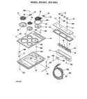 Section Diagram and Parts List for JP310N1  General Electric Cooktop
