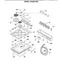 Section Diagram and Parts List for JP325R1WH  General Electric Cooktop