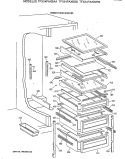 FRESH FOOD SHELVES Diagram and Parts List for TFX24PAXBWW  General Electric Refrigerator