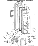 FREEZER DOOR Diagram and Parts List for TPH21PBSMAA  General Electric Refrigerator
