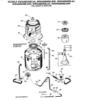 TUB, GASKET & AGITATOR Diagram and Parts List for WWA8890RBLAA  General Electric Washer