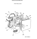 FRONT PANEL & DOOR Diagram and Parts List for DZSQ495ET0WW  General Electric Dryer