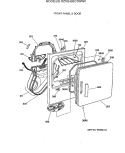 FRONT PANEL & DOOR Diagram and Parts List for DZSQ495GT0WW  General Electric Dryer